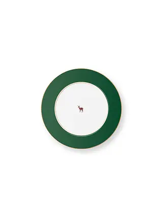 PIP STUDIO | Speiseteller 26,5cm LOVE BIRDS Dark Red | dunkelgrün